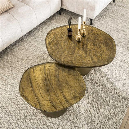 Salontafel Lunaire | Metaal antiek goud