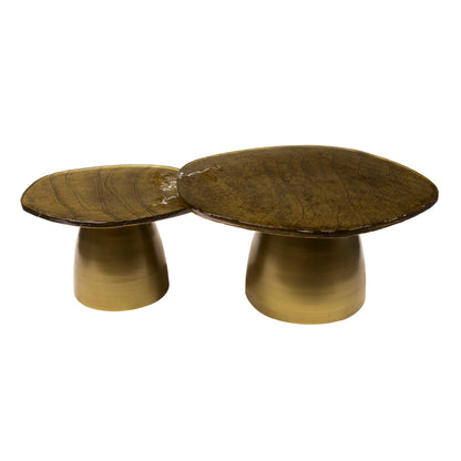 Salontafel Lunaire | Metaal antiek goud