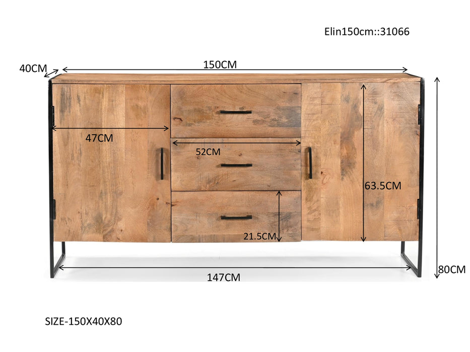 Dressoir Elin | Naturel Mangohout