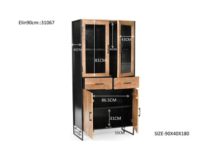 Opbergkast Elin | Breed | Naturel Mangohout