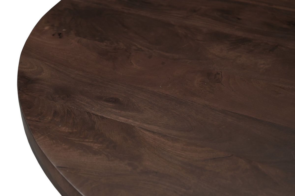 Salontafel Brix Clubs bruin mangohout, detail van het materiaal