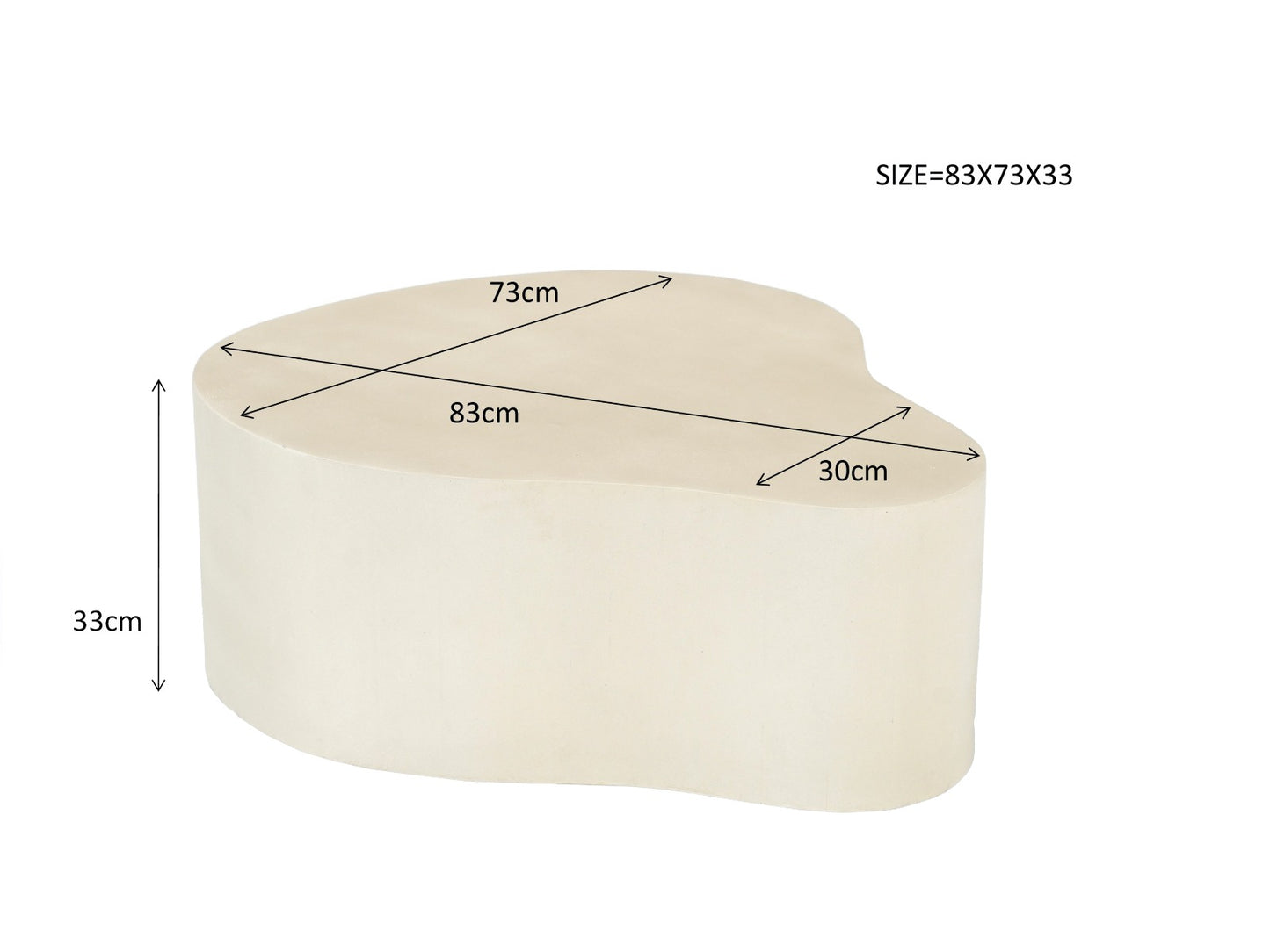 Salontafel Brix | Beige Beton