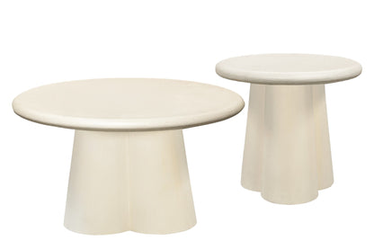 Salontafel Brix Clubs beige beton, vooraanzicht op witte achtergrond