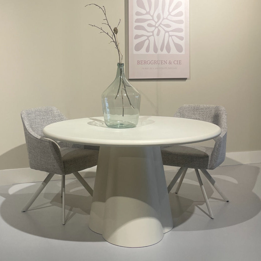 Eettafel Brix Clubs Sandy | Wit Beton | 130cm