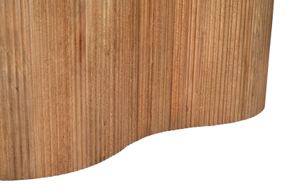 Eettafel Sevilla bruin mangohout 220 cm, detail van het materiaal
