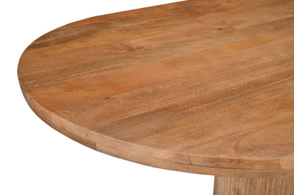 Eettafel Sevilla bruin mangohout 220 cm, detail van het materiaal