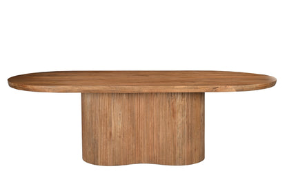 Eettafel Sevilla bruin mangohout 250 cm, vooraanzicht op witte achtergrond