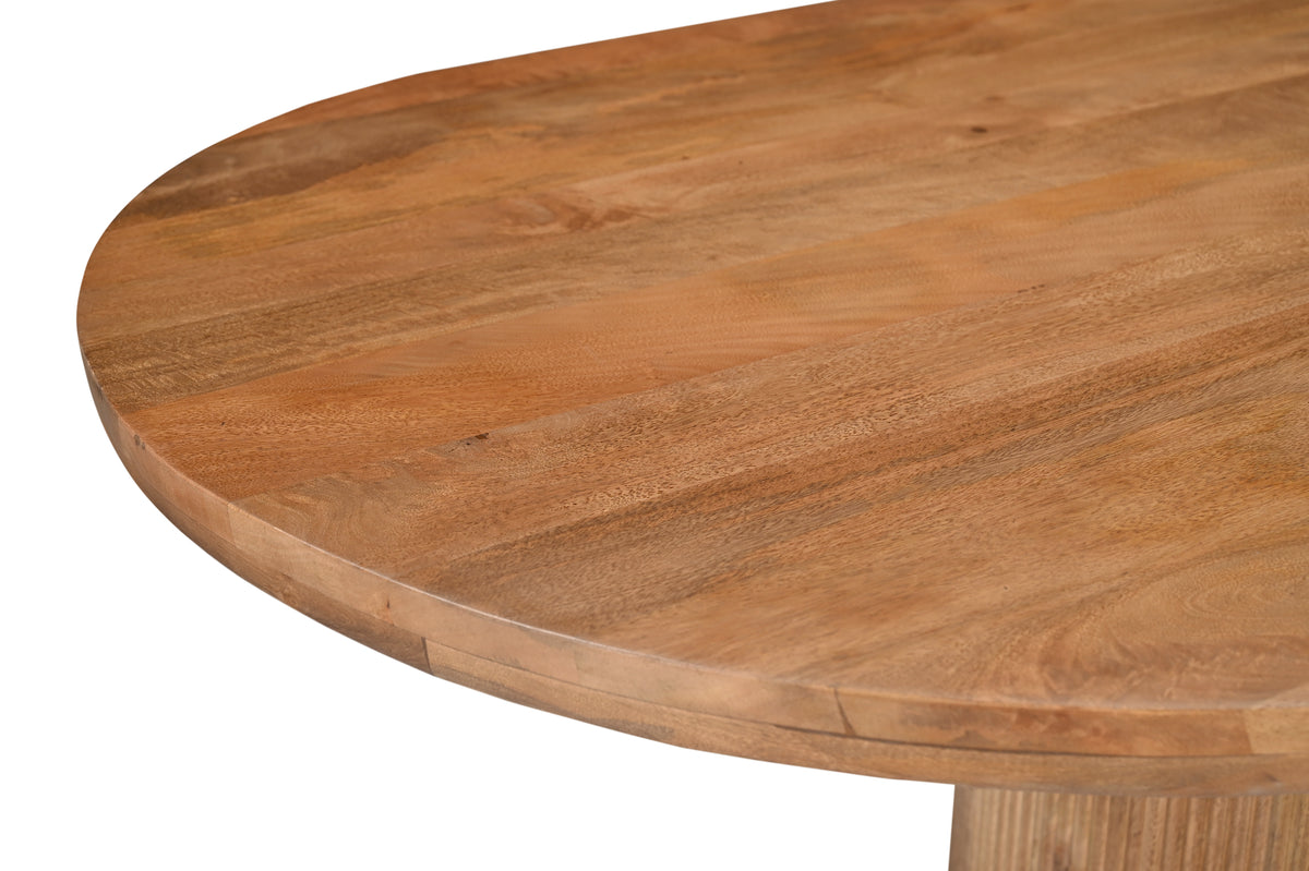 Eettafel Sevilla bruin mangohout 250 cm, detail van het materiaal