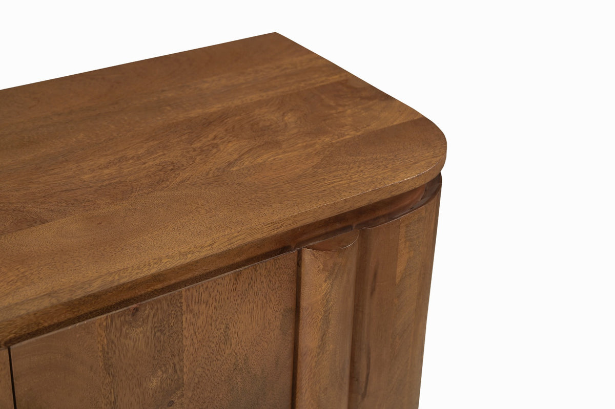 Opbergkast Salano naturel mangohout, detail van het materiaal