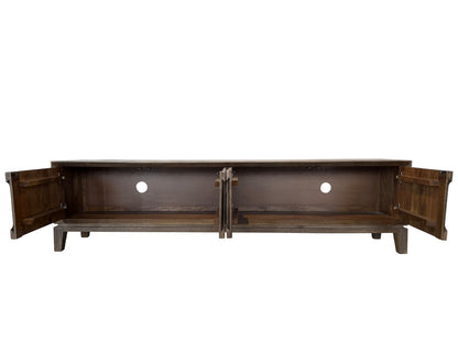 Tv-meubel Cortez bruin mangohout, detail van de functie