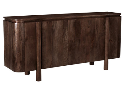 Dressoir Salano | Bruin Mangohout — Zijaanzicht - witfoto
