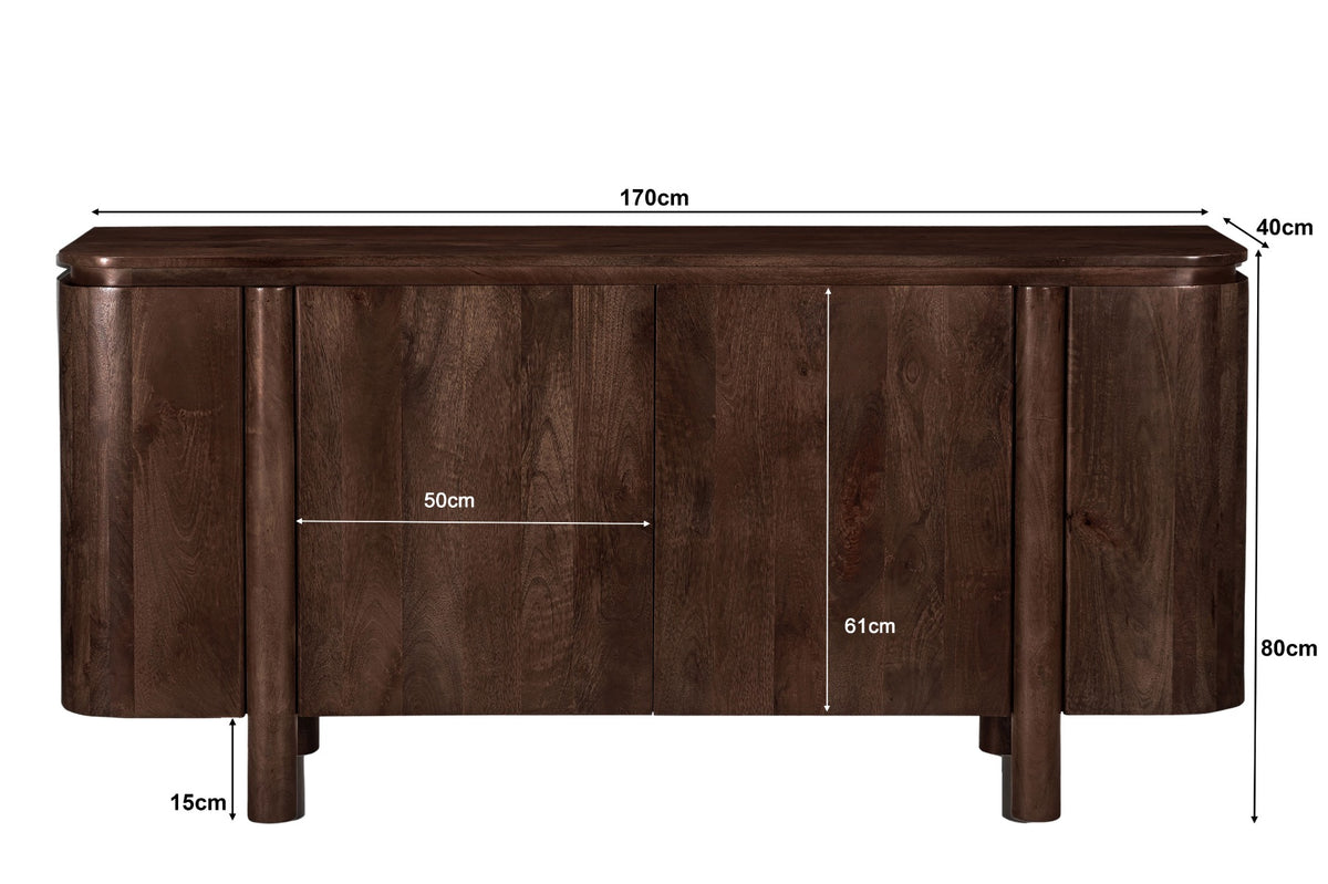 Dressoir Salano | Bruin Mangohout — Maatvoering