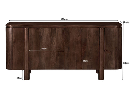 Dressoir Salano | Bruin Mangohout — Maatvoering
