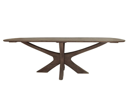 Eettafel Brix Montreaux bruin mangohout, vooraanzicht op witte achtergrond