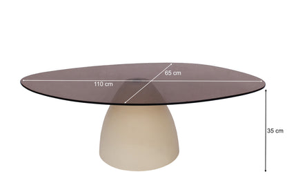 Salontafel Mylon | Glas | Organisch | 110cm