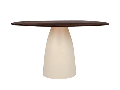 Eettafel Marron wit mangohout, vooraanzicht op witte achtergrond