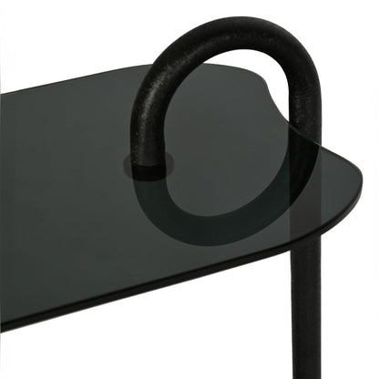 Bijzettafel Brix | Zwart Glas