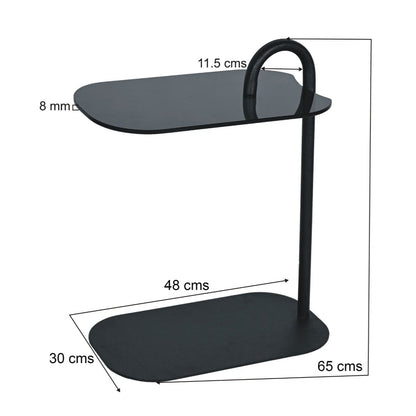 Bijzettafel Brix | Zwart Glas