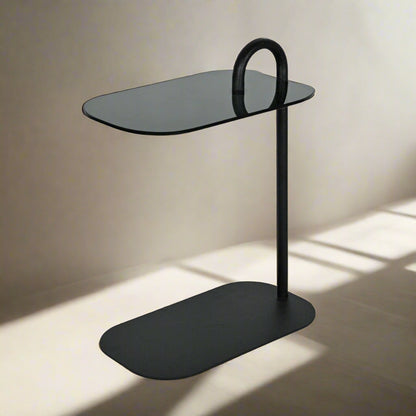 Bijzettafel Brix | Zwart Glas