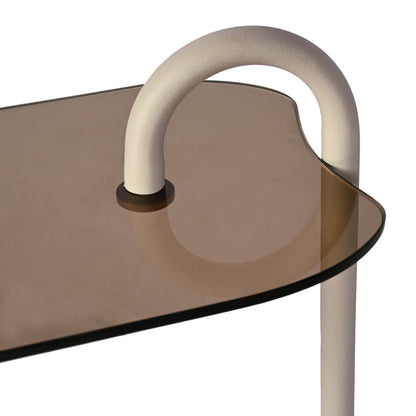 Bijzettafel Brix | Beige Glas