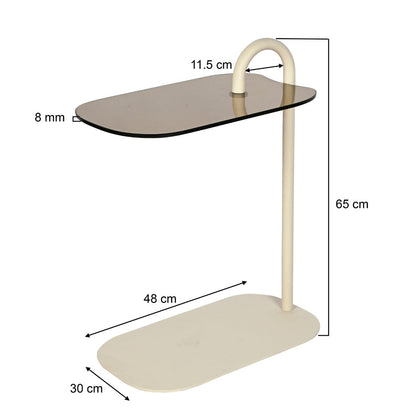 Bijzettafel Brix | Beige Glas