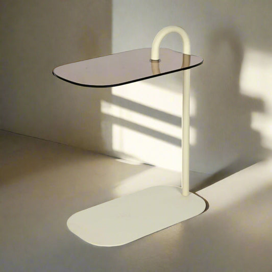 Bijzettafel Brix | Beige Glas