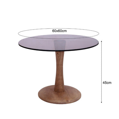 Bijzettafel Brix | Bruin Glas