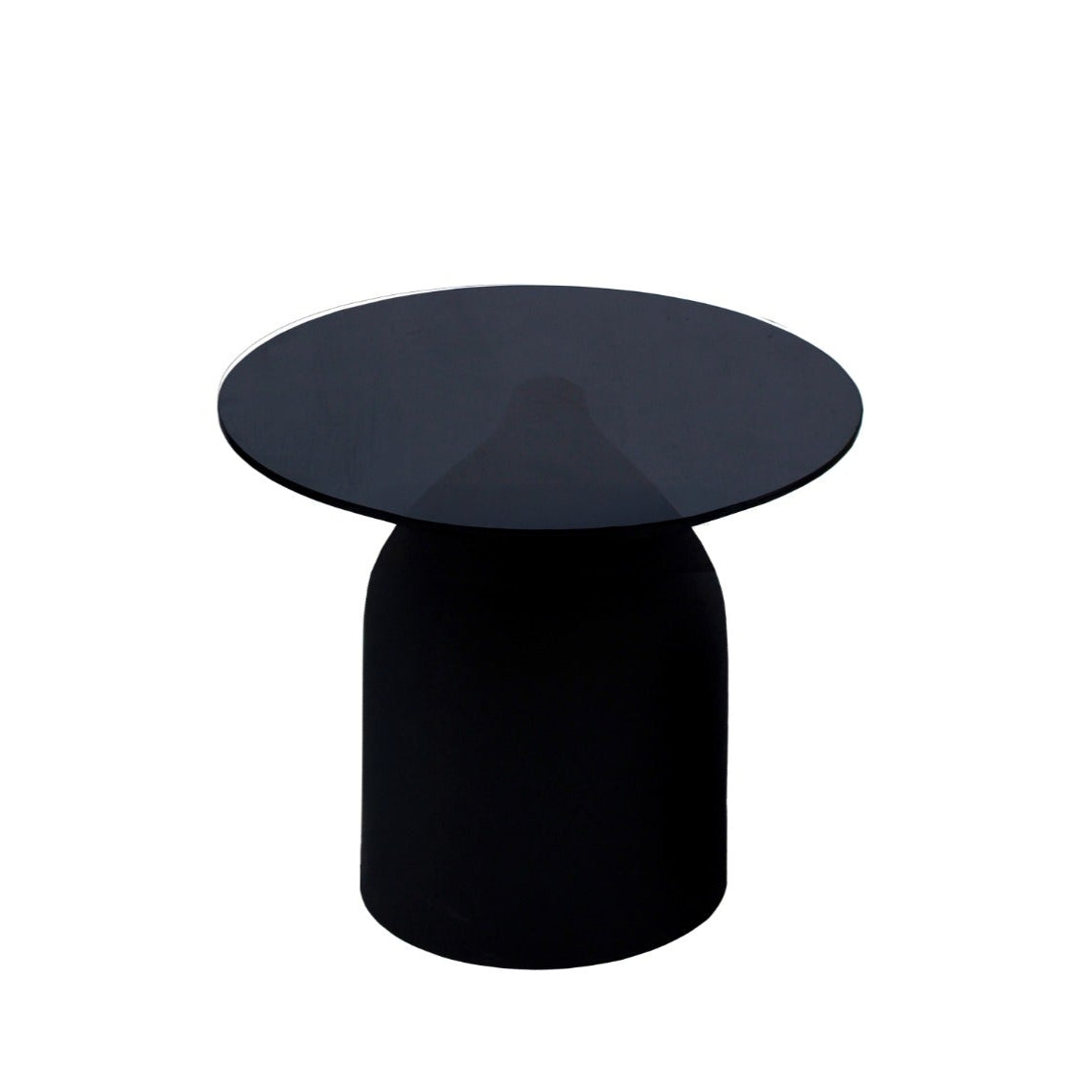 Bijzettafel Isa | Zwart Glas | Ø50 cm