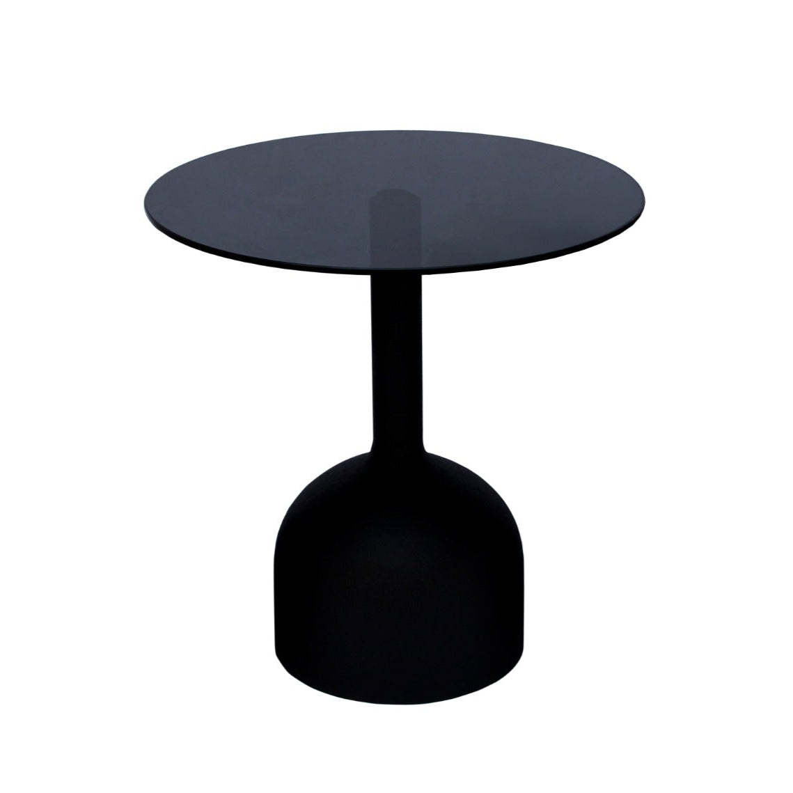 Bijzettafel Isa | Zwart Glas | Ø55 cm