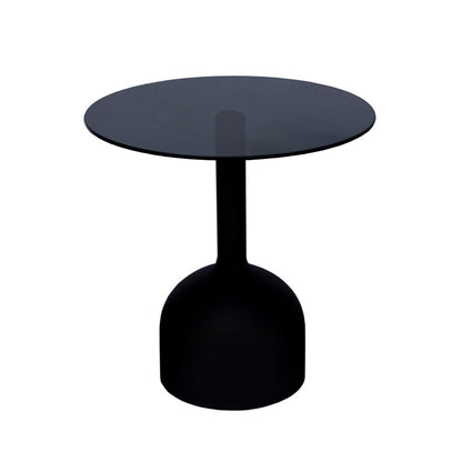 Bijzettafel Isa | Zwart Glas | Ø55 cm
