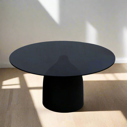 Bijzettafel Isa | Zwart Glas | Ø70 cm