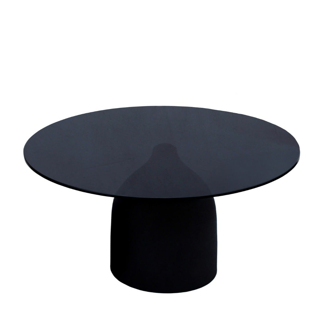 Bijzettafel Isa | Zwart Glas | Ø70 cm