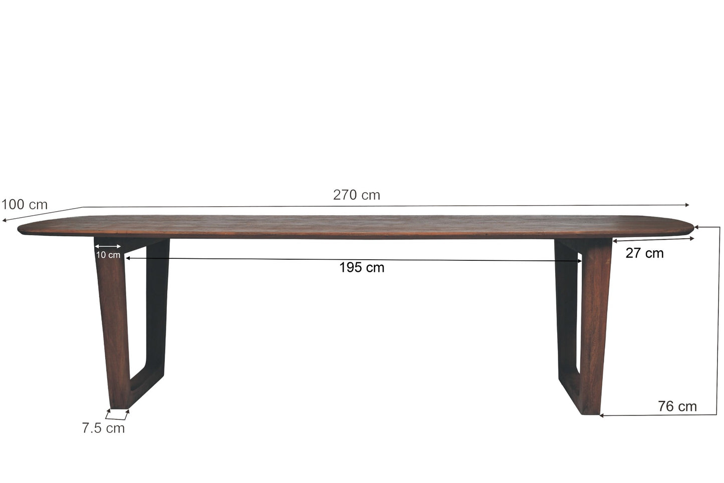Eettafel Cortez | Bruin Mangohout