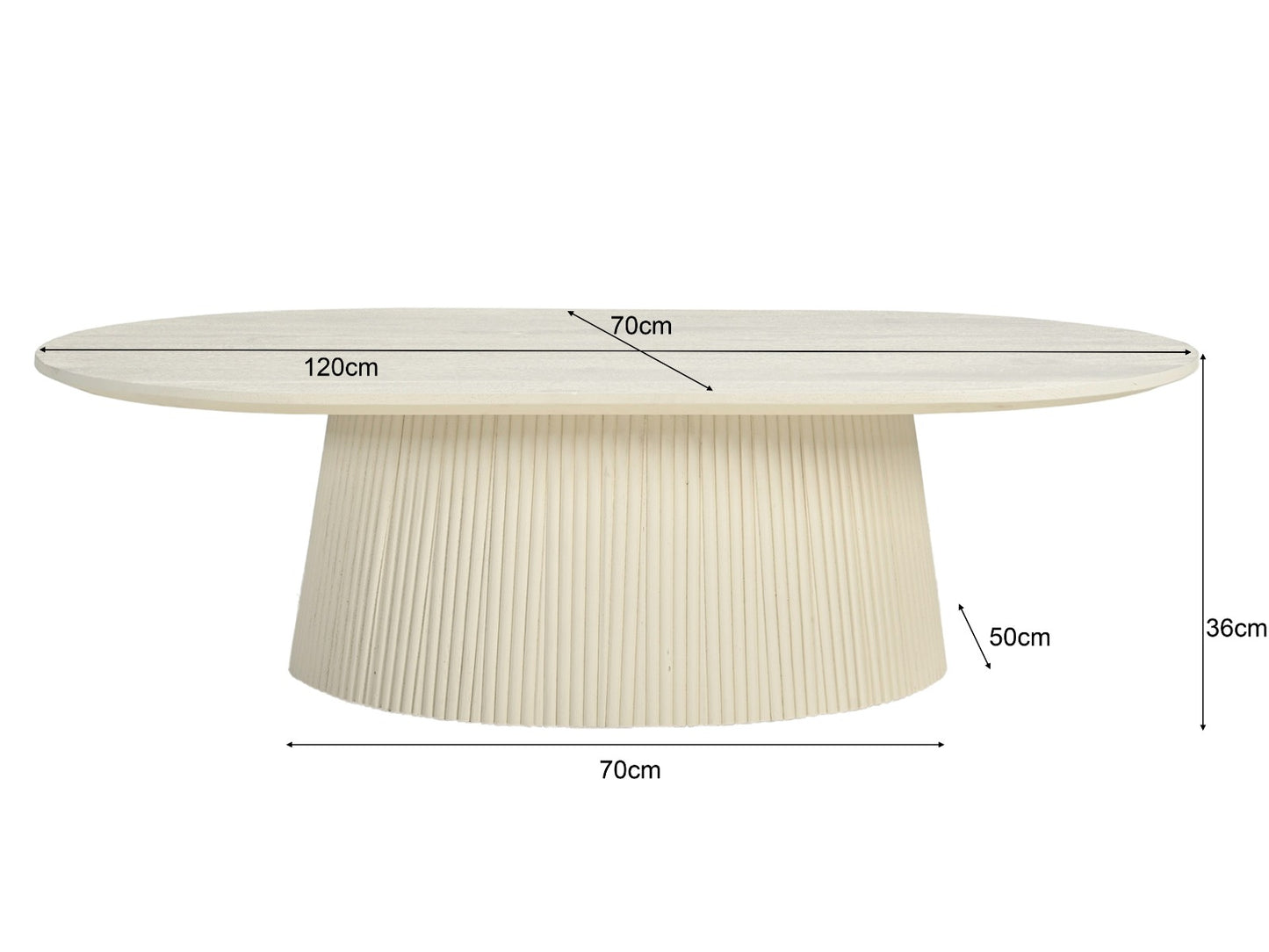 Salontafel Patrice | Wit Mangohout