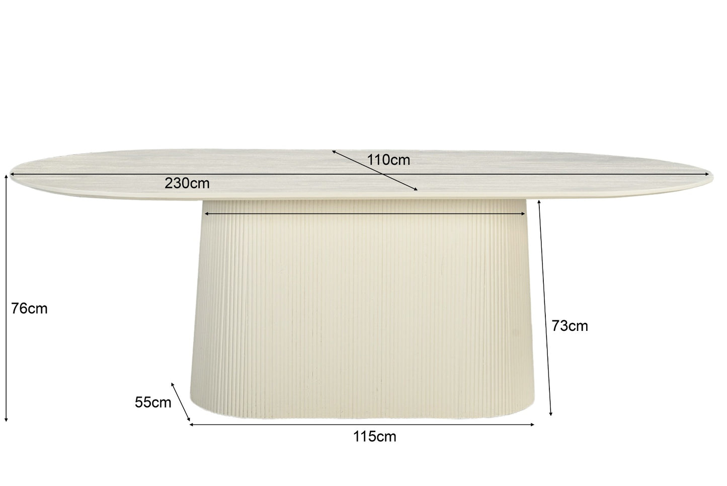 Eettafel Patrice | Wit Mangohout