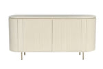 Dressoir Patou beige mangohout, vooraanzicht op witte achtergrond
