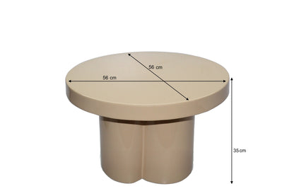 Salontafel Noa beige metaal, maatvoering met afmetingen