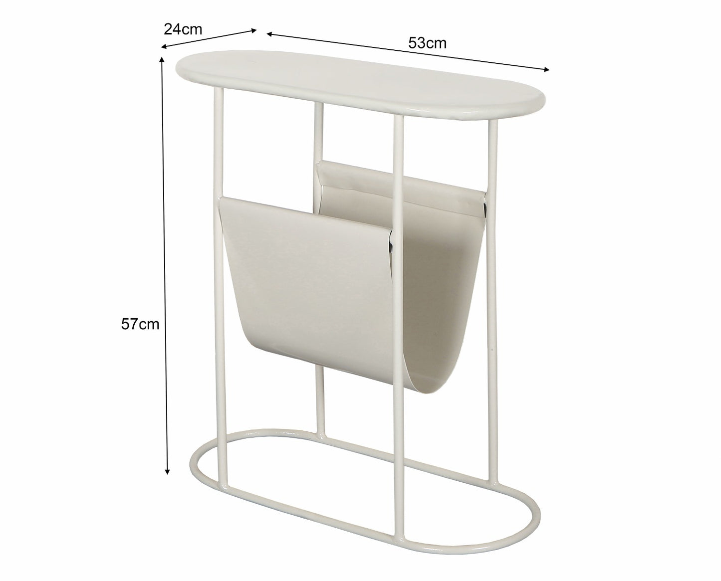 Bijzettafel Luna | Wit Metaal