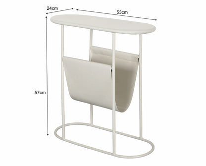 Bijzettafel Luna | Wit Metaal