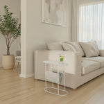 Bijzettafel Luna | Wit Metaal