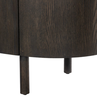 Dressoir Tobago bruin eiken fineer, detail van het materiaal