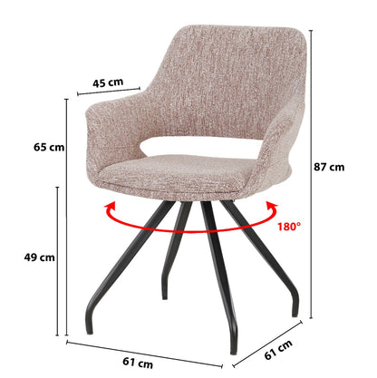 Eetkamerstoel Capp | Roze Stof