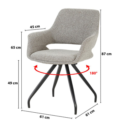 Eetkamerstoel Capp | Taupe Stof