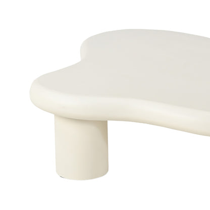 Salontafel Feline wit beton, detail van het materiaal