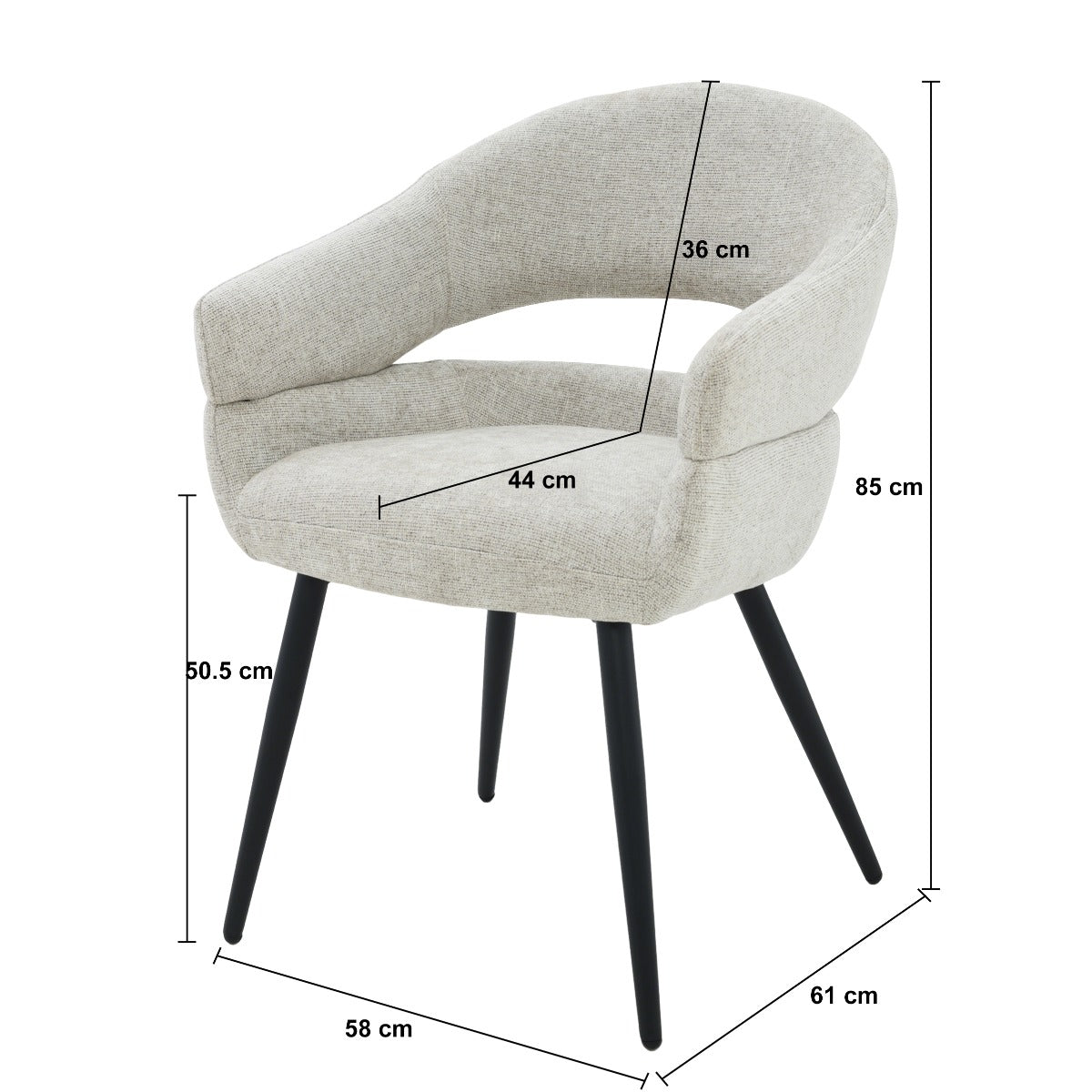 Eetkamerstoel Megan | Beige Stof