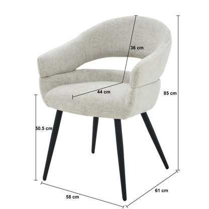 Eetkamerstoel Megan | Beige Stof