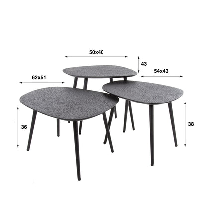 Salontafel Derby | Zwart Metallic