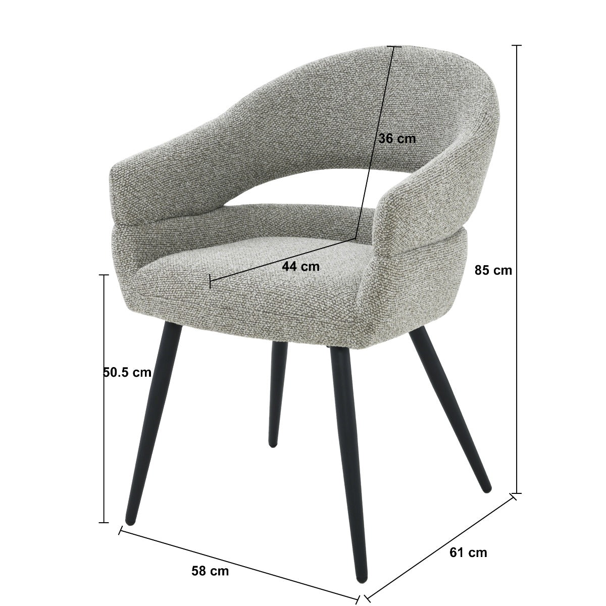 Eetkamerstoel Megan | Taupe Stof