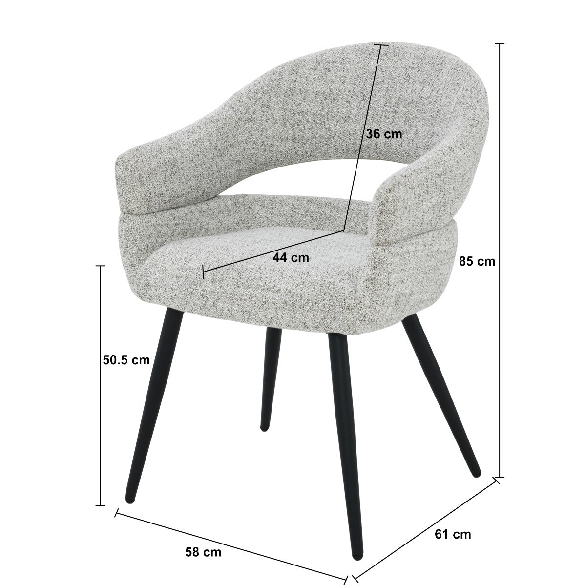 Eetkamerstoel Megan | Grijs Stof