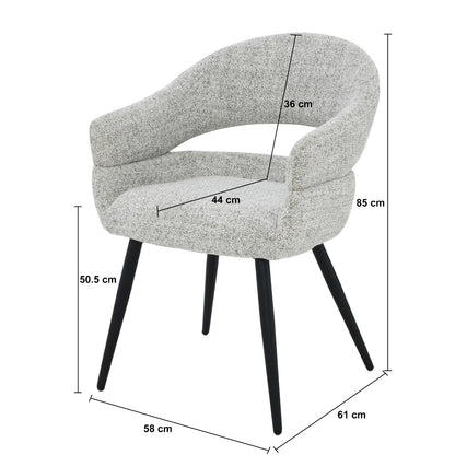 Eetkamerstoel Megan | Grijs Stof